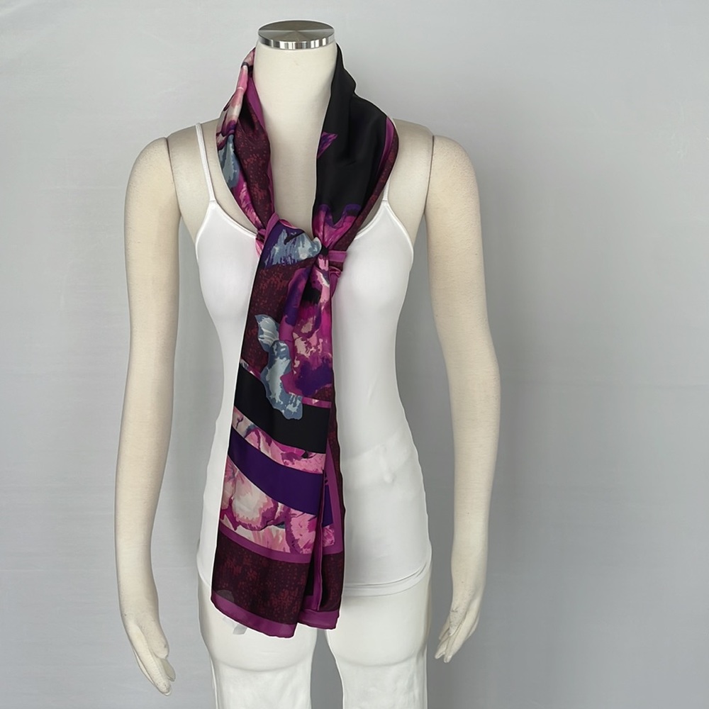 NWT WHBM Viola Oblong Scarf Cabernet - Picture 9 of 14